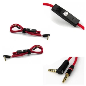 2PCS 4FT 3.5MM AUX REPLACEMENT AUDIO CABLE RED W/CONTROL TALK IPHONE 5 4S 4 IPOD - Picture 1 of 1