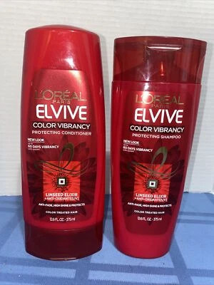 2 L’Oreal Paris Elvive Color Vibrancy Protecting Shampoo&Conditioner, 12.6 fl oz - Image 1 of 2