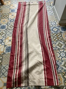 Cortinas de puerta forradas con ojales a rayas rojas y crema Riva Home x 1 par 168x229 cm - Imagen 1 de 7
