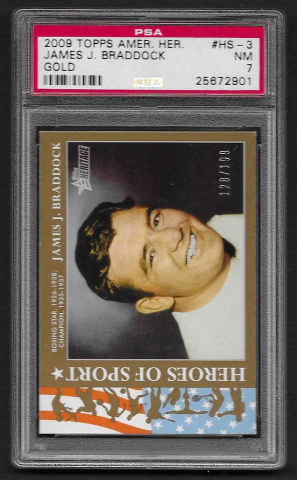 James Braddock 2009 Topps American Heroes Gold 128/199 #HS-3 PSA 7 - Image 1 of 1