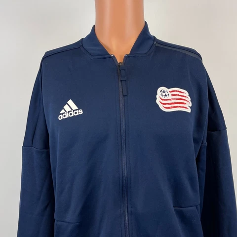 Adidas New England Revolution Full Zip Anthem Jacket 2017 MLS Soccer Blue L Cover