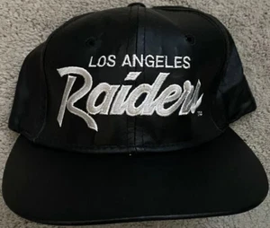 LEATHER Sports Specialties Los Angeles Raiders Script Non-Snapback Hat Cap RARE! - Bild 1 von 6