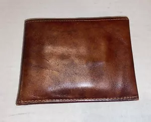 Vintage Men’s Amity Cowhide Brown Bi-Fold Wallet - Picture 1 of 5