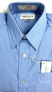 New Van Heusen Blue/White Plaid Long Sleeve Boy Button-Up Shirt size 10 - Picture 1 of 4