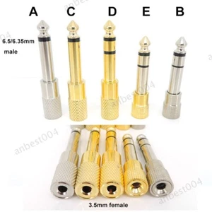 2 3 pole 6.35mm 6.5 Male to 3.5mm Female Jack mono stereo Converter Headphone - Picture 1 of 9