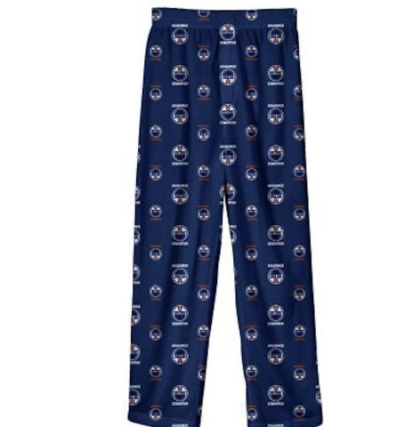 Edmonton Oilers Toddler Printed All Over Logo Navy Pyjama Pants Multiple Sizes Cover