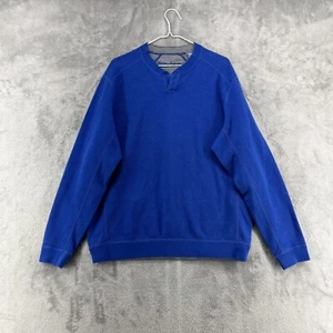 Tommy Bahama Sweater Mens Medium Blue Gray Reversible Pullover Beach Bumb Hobo - Picture 1 of 16