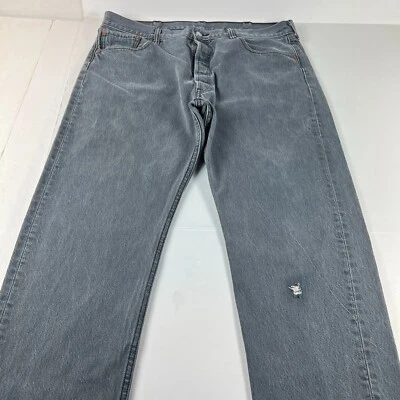 Levi's Jeans Men's 37 x 29* 501 XX Original Fit Straight Leg Grey Faded Denim - Image 1 of 4
