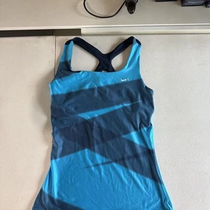 Camiseta sin mangas deportiva a rayas Nike Dri-FIT espalda deportiva azul talla S - Imagen 1 de 5
