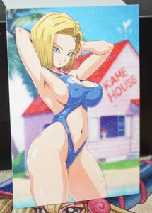 Costume da bagno bikini sexy Android 18 Dragon Ball Z DBZ testurizzato Waifu carta personalizzata - Foto 1 di 2