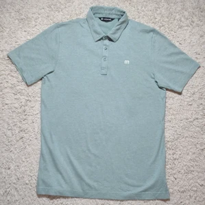 Travis Matthew Polo Shirt Men's Medium Sage Green Performance Stretch Golf - Picture 1 of 9