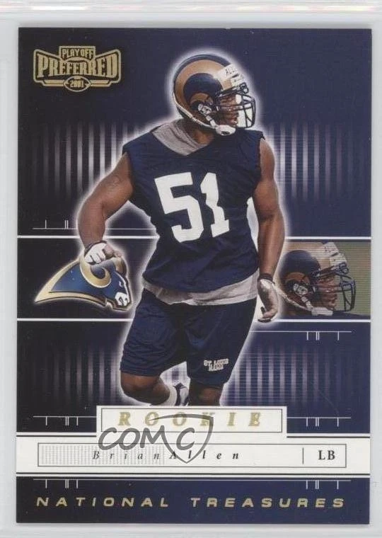 2001 Playoff Preferred National Treasures Gold /50 Brian Allen L #188 Rookie RC - Image 1 of 2