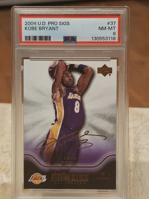 KOBE BRYANT U.D. PRO SIGS 2004 #37 PSA NM-MT 8 - Image 1 of 4