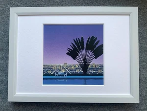 Hiroshi Nagai "NITEFLYTE 11" A4 gerahmter Kunstdruck Japan Retro Nachtszene - Bild 1 von 4