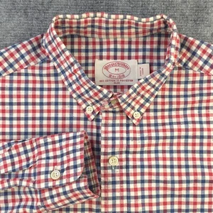 Vintage Brooks Brothers Shirt Medium Slim Fit Red Blue Gingham Check Long Sleeve - Picture 1 of 8