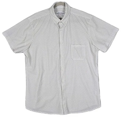 Mizzen + Main Leeward S/S Button-Down Shirt Men's XXL Trim Fit White Geometric - Image 1 of 4