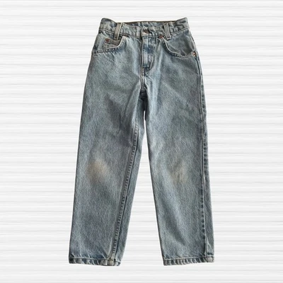 Jeans Vintage Little Levis Boys Naranja Tab 550 Azul Claro Denim Calce Relajado Talla 7 Foto 1 de 4