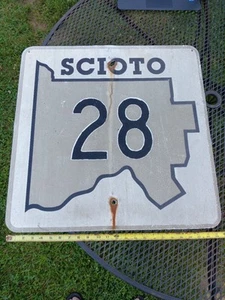 Señal de tráfico vintage Scioto County Road 28 Ohio Highway - Imagen 1 de 8