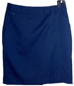 NUEVO Alaska by Luly Yang Falda Mujer 8 Azul Mezcla Lana Uniforme de Carrera 300005 - Imagen 1 de 6
