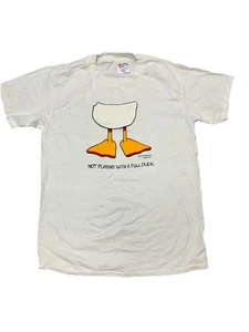 Vintage 90s John Baron Not Playin With A Full Duck Comic Art Shirt Size Medium - Bild 1 von 7