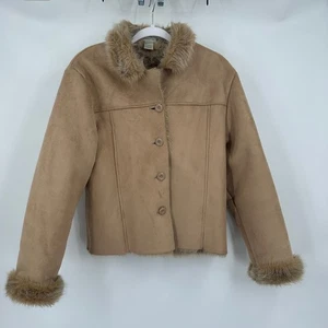 Damen Boho Faux Lammfell Jacke Größe M Cottage Noir Minimalistisch Wintercore - Bild 1 von 7