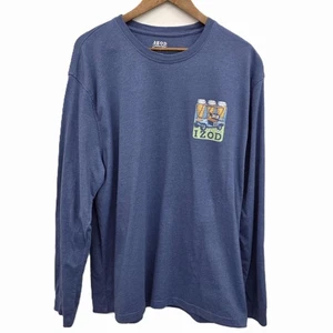 Izod Salzwasser 2-seitiges T-Shirt blau L/S Golfwagen 19. Loch XL Rundhals neu ohne Etikett - Bild 1 von 11