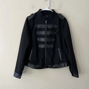 TORRID Damen 00 Zip Front Jacke Military Jacke schwarz Baumwolle - Bild 1 von 6