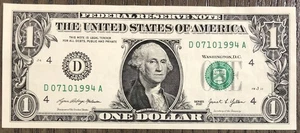 July 10, 1994 - 07101994  BIRTHDAY-ANNIVERSARY  $1 (ONE DOLLAR) NOTE - Picture 1 of 2
