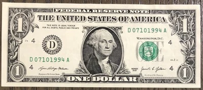 July 10, 1994 - 07101994  BIRTHDAY-ANNIVERSARY  $1 (ONE DOLLAR) NOTE - Image 1 of 2