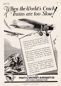 1929 Northwest Ford Tri-Motor / P&W Aircraft Ad 8/27/2025d - Picture 1 of 1