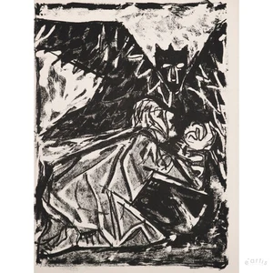 OTTO DIX ORIGINAL LITHOGRAFIE MATTHÄUS EVANGELIUM GETHSEMANE LIMITIERT VP: 183€* - Bild 1 von 8