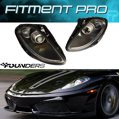 Founders Carbon Fiber LED Headlights For 2005-2010 Ferrari F430 RHD Smoked Lens - Изображение 1 из 4
