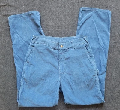 Pantalones de pana Oshkosh Bgosh azul vintage años 80 90 pantalones carpintero 30×31 alto Foto 1 de 4