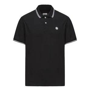PRETTY GREEN Mens Black Barton Short Sleeve Polo Shirt Size Medium BNWT - Picture 1 of 7