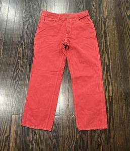 Abercrombie Fitch Button Fly High Rise Jeans Women’s 29 x 27 Wide Leg Red Cotton - Picture 1 of 6