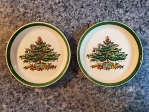 2er Set Spode Weihnachtsbaum Runde Untersetzer 4" England NICHT MEHR ERHÄLTLICH - Bild 1 von 6
