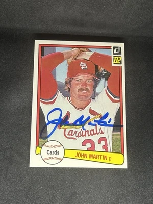 John Martin 1982 Donruss #343 St. Louis Cardinals Auto Autographed Signed Card - Image 1 of 3