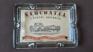 Alter Aschenbecher, Glas mit Motiv von Neuchâtel  - Neuenburg Weingut - Bild 1 von 2