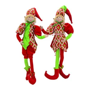 A & B Home 24 in W Multicolor Plastic/Fabric/Sponge/Cotton Hanging Elf, Holiday - Picture 1 of 5