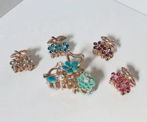 5 Metall Kristall Haarspangen Blume Traubenmuster Mädchen Damen Krallenspangen - Bild 1 von 5