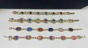 Konvolut 4 Damen Armband vergoldet bunt Kette Schmuck bunt - Bild 1 von 5