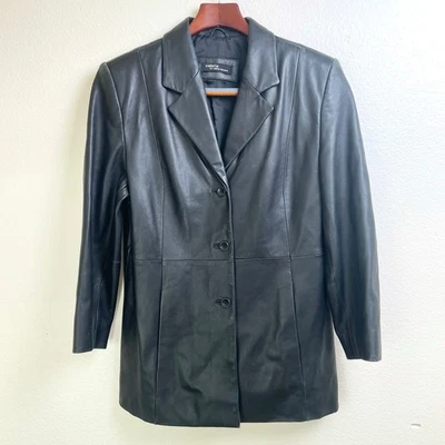Y2K 90s Vintage Valerie Stevens Womens Jacket Sz M Genuine Leather Buffy Vampire - Image 1 of 4