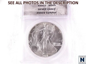 NobleSpirit (ME) 1988 Eagle Silver Dollar ANACS MS69 - Picture 1 of 4