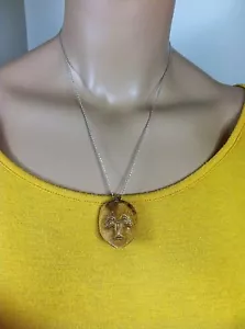 Collar de eslabones de cadena de plata de ley 925 Mex con colgante #284 - Imagen 1 de 12