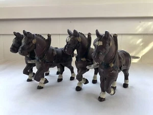 Vintage Gusseisen Clydesdale Zugpferde - Menge 4 - Bild 1 von 10