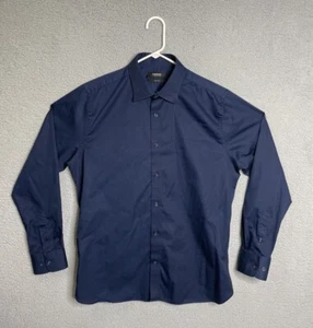 Fahri Nicole Farhi Slim Fit Button Up Mens Size Large Shirt Blue - Picture 1 of 20
