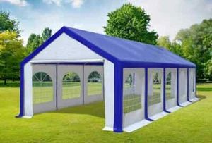 Partyzelt 4x10m Blau Weiß PVC Festzelt Pavillon wasserdicht Profi Modular Event - Bild 1 von 12