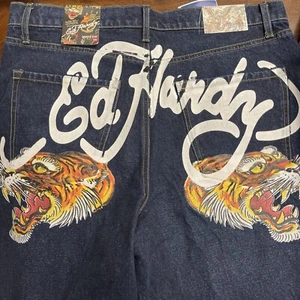ED HARDY HERREN GR. 34 DENIM JEANS Loose Fit MON BENGAL TIGER LF PNT $138 - Bild 1 von 14