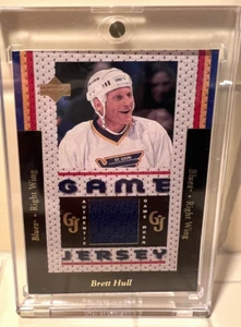 96-97 Upper Deck Game Used Jersey BRETT HULL blue patch (First Ever) - Picture 1 of 2