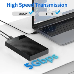 USB 3.0/Type C Festplattengehäuse 2.5" 3.5" SATA SSD HDD Gehäuse Adapter, 6/18TB - Bild 1 von 39
